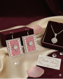 Šité dizajnové náušnice "Bella Rosa"